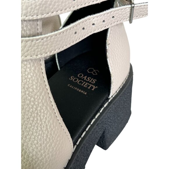 OASIS SOCIETY Elizabeth Platform Sandal in Neutral Beige Chunky Heel 7.5 NEW! - Picture 11 of 14